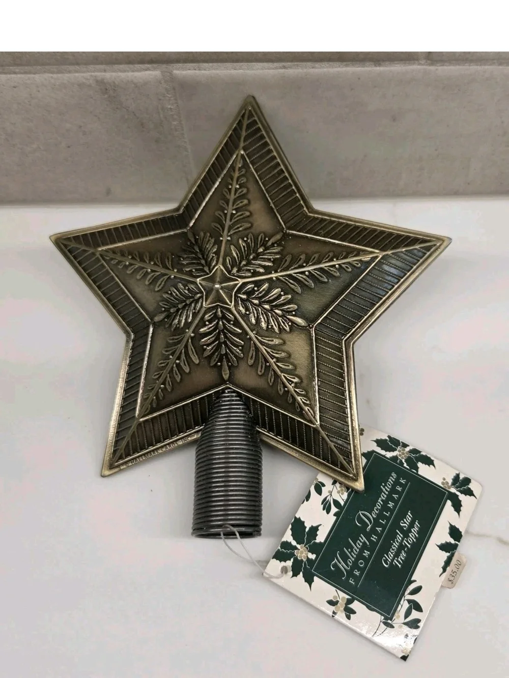 VINTAGE Hallmark Classical Star Christmas Tree Topper Metal Bronze Finish VHTF